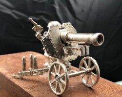 Wills Attic WillsAttic Hand cast silver mini figure WWII German Field Gun with gunner and accessories